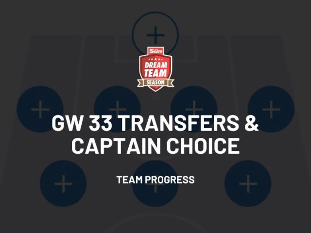 Game Week 33 Transfers and Captain Choice